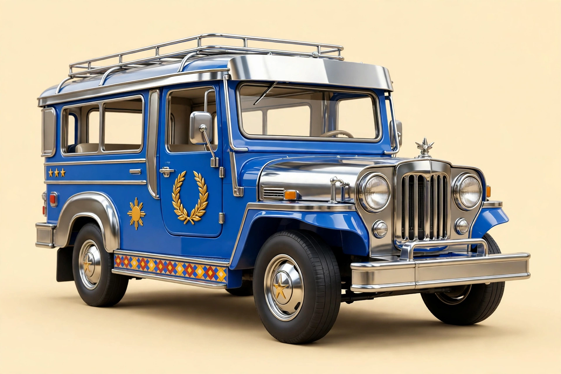 The Jeepney, E2's royal blue Filipino jeepney