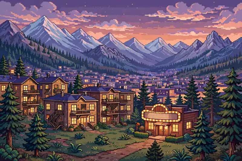 16-bit Denver Colorado with mountains