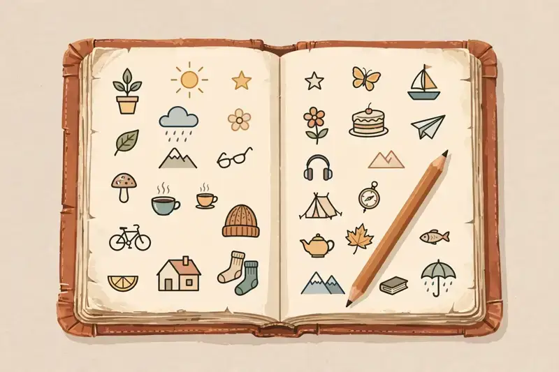 A well-worn sketchbook filled with daily drawings and dates