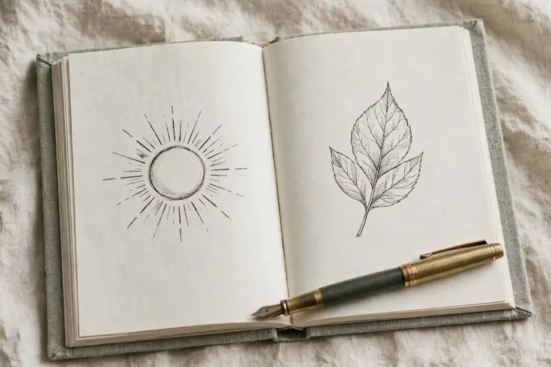 A gratitude journal with doodles of good things