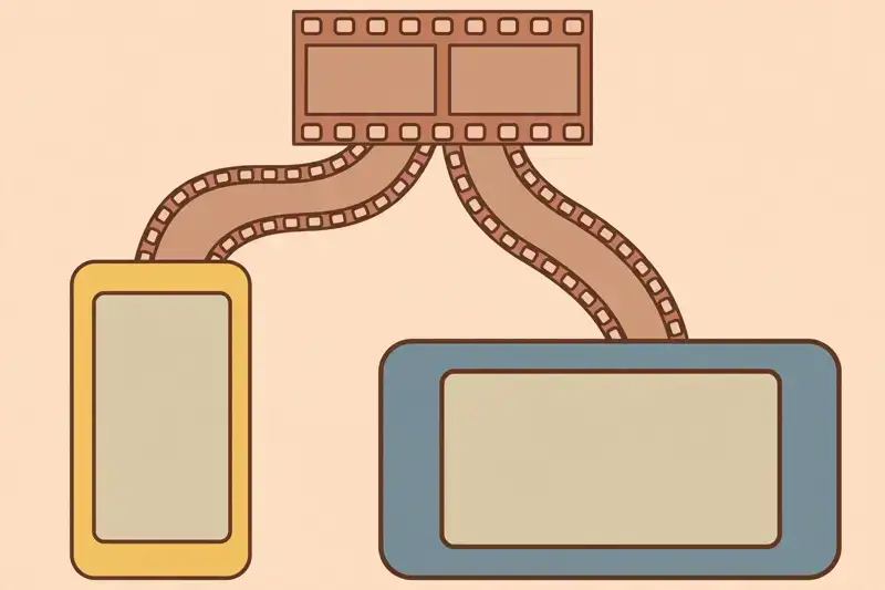 One video exporting into vertical and horizontal formats for different platforms